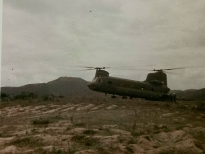 Getting ready to get lifted out by a Chinook helicopter