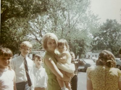 Sandy Moppert and Melissa,yorkship school visit 1968