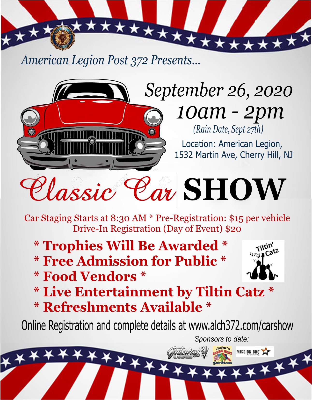 Classic Car Show American Legion Cherry Hill NJ Post 372