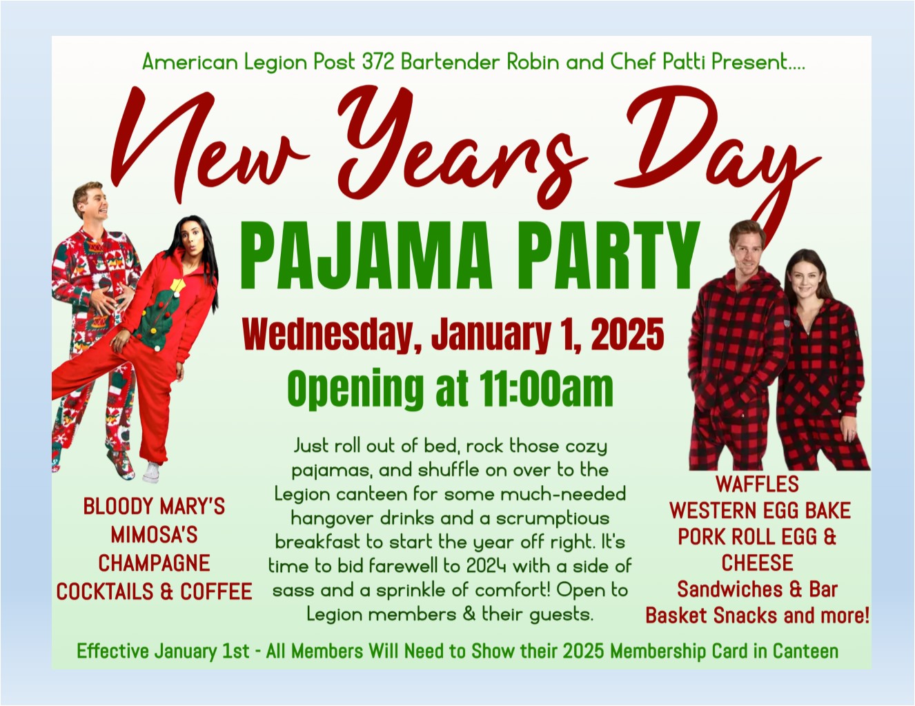 New Years Day Pajama Party