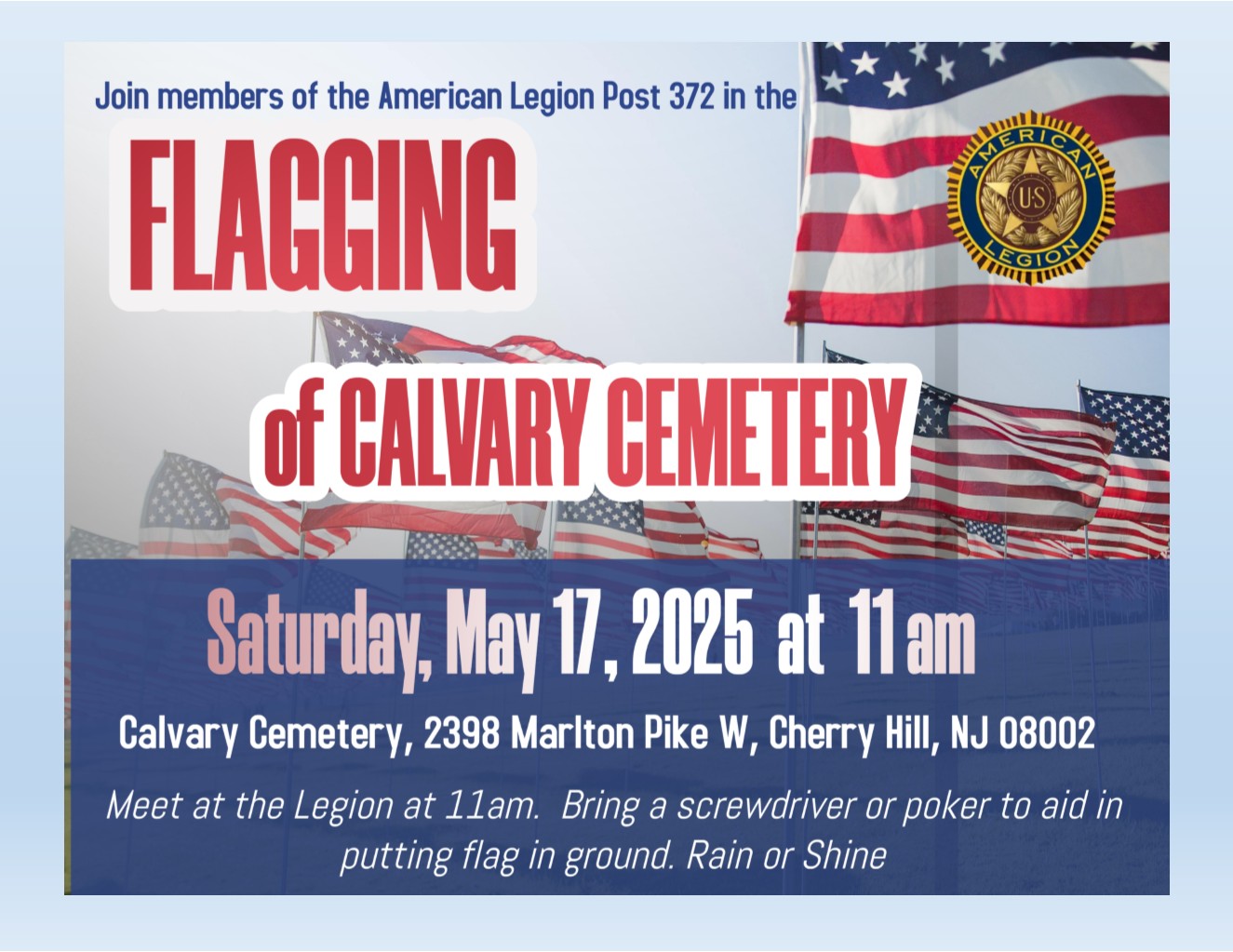 Flagging of Calvary Cemetery