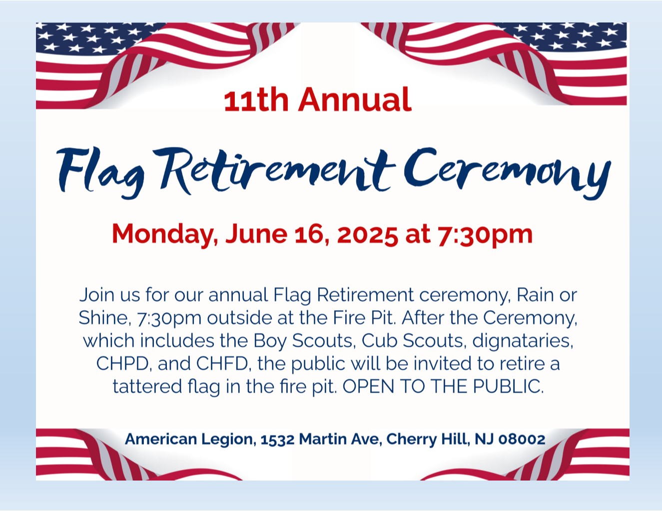 11th Annual Flag Retirement Ceremony