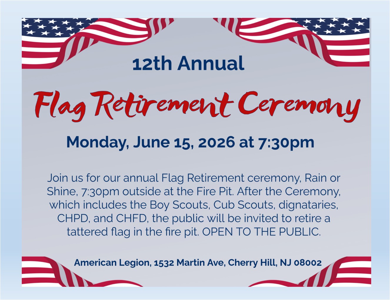 Annual Flag Retirement Ceremony