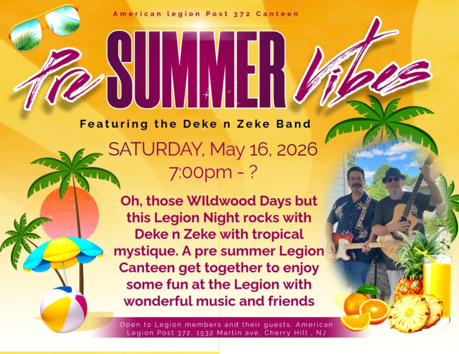Pre Summer Vibes Night at the Legion with Deke n Zeke
