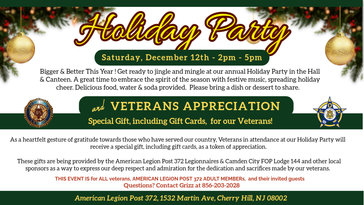 Holiday Party & Veterans Appreciation